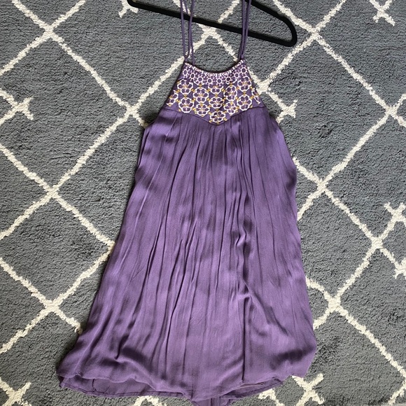 Purple Embroidered Dress - Picture 3 of 6